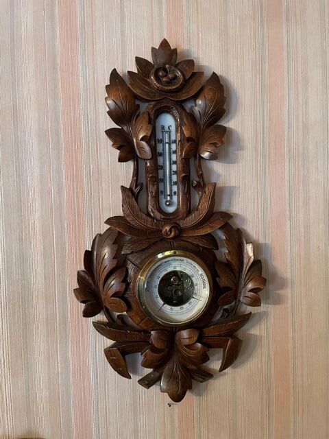Barom�tre mural bois sculpt� avec thermom�tre 70 Dinsheim-sur-Bruche (67)