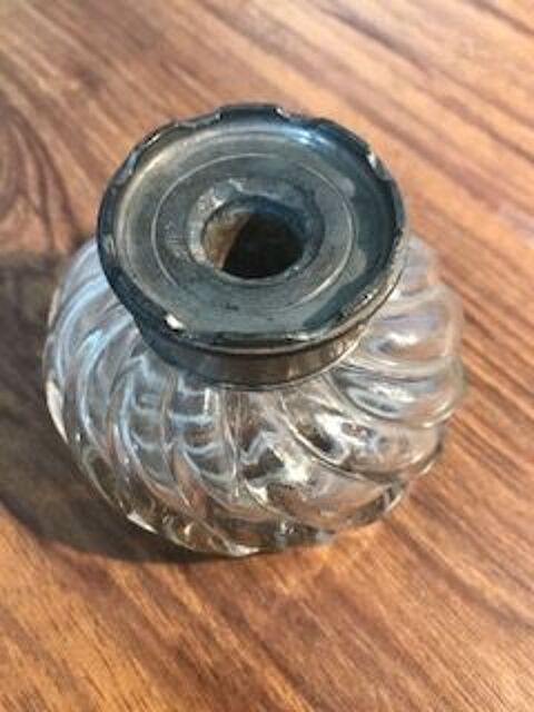 Encrier en verre et m�tal 15 Mottier (38)