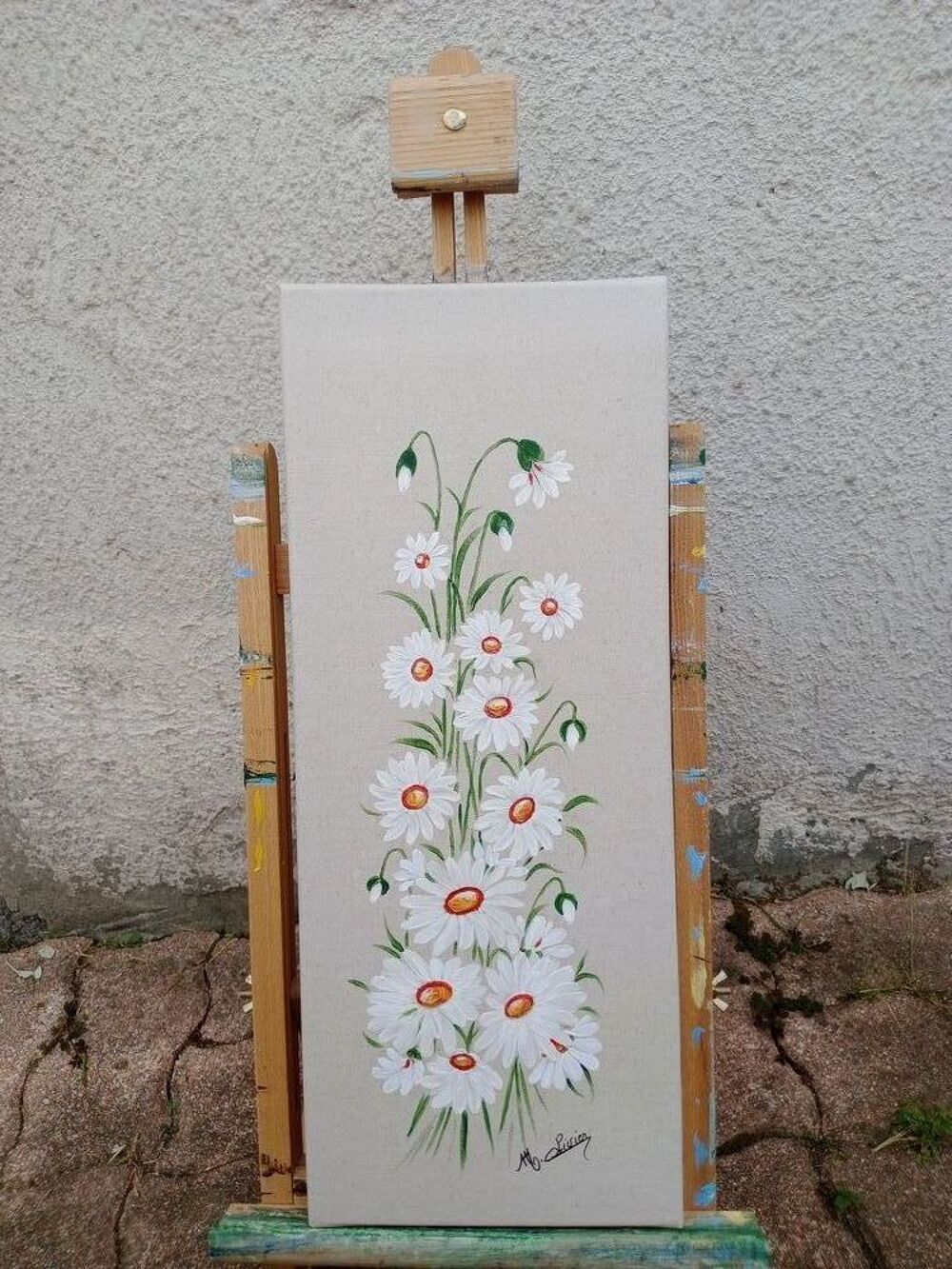 Tableau fleuri - d&eacute;coration - peinture &agrave; l'acrylique Décoration