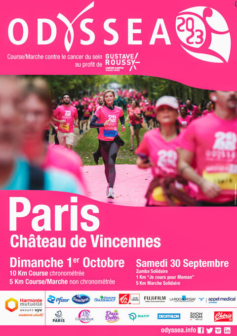 2 inscriptions pour la course Odyssa Paris le 1er octobre 7 Vincennes (94)