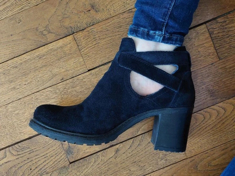 bottines nubuck bleu Chaussures