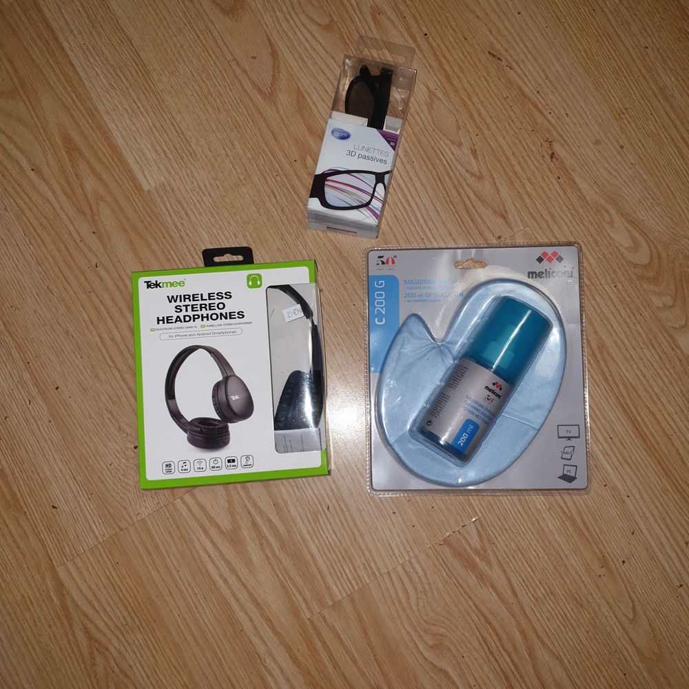 Casque audio sans fil lunettes 3D nettoyant &eacute;crans Audio et hifi