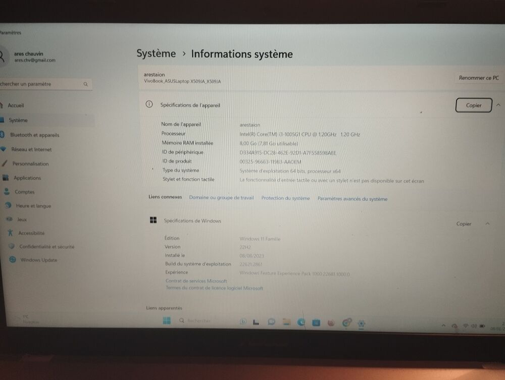 PC Asus vivobook Matriel informatique