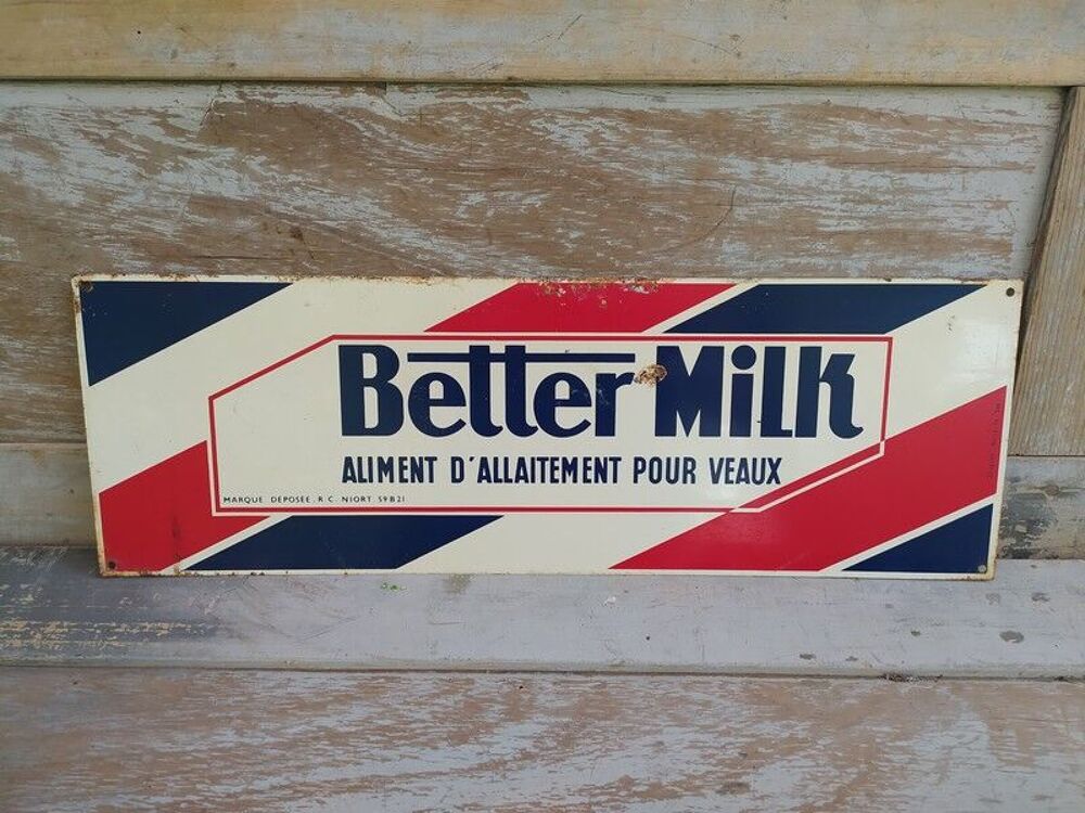 Plaque T&ocirc;le Publicitaire Better Milk Aliment Veaux Niort 