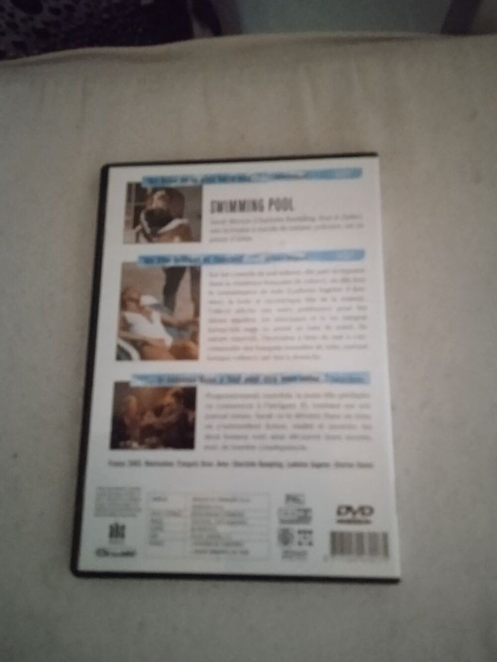 DVD Swimming pool
2004
Excellent &eacute;tat
En Fran&ccedil;ais
Multi l DVD et blu-ray
