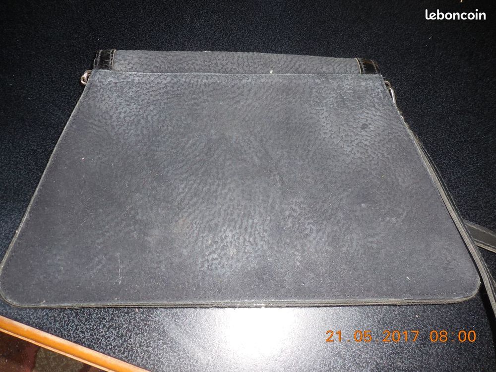 sac noir cuir vernis et velours Maroquinerie