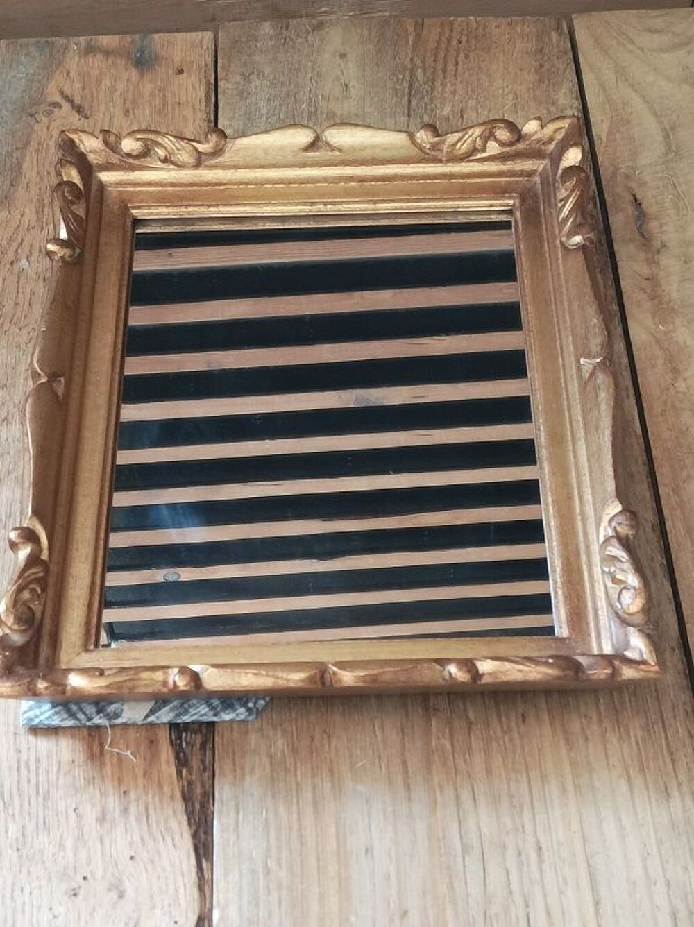 Miroir Cadre bois sculpt&eacute; dor&eacute;e patin&eacute; dp 0823310 ancien vin Décoration