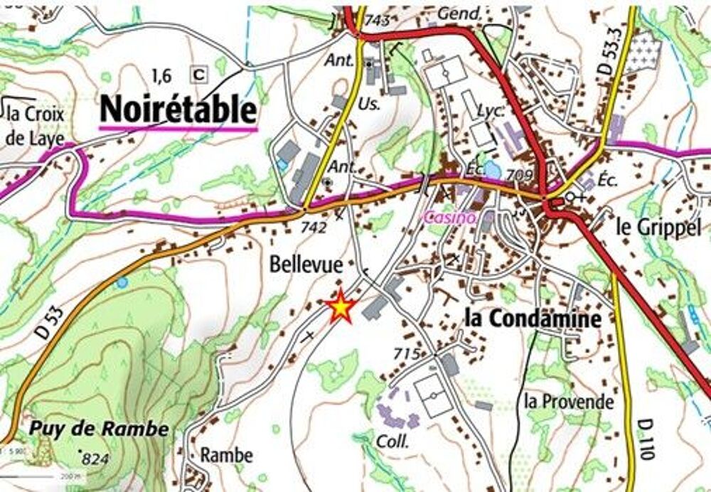 Vente Terrain Noirétable- proche Bourg-Terrain à bâtir viabilisé Noirétable