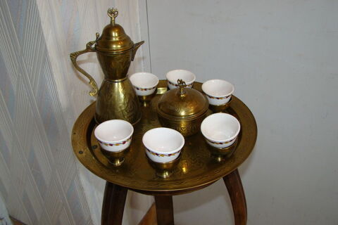 Service � caf� oriental en laiton vintage ann�es 1970 20 Gargenville (78)