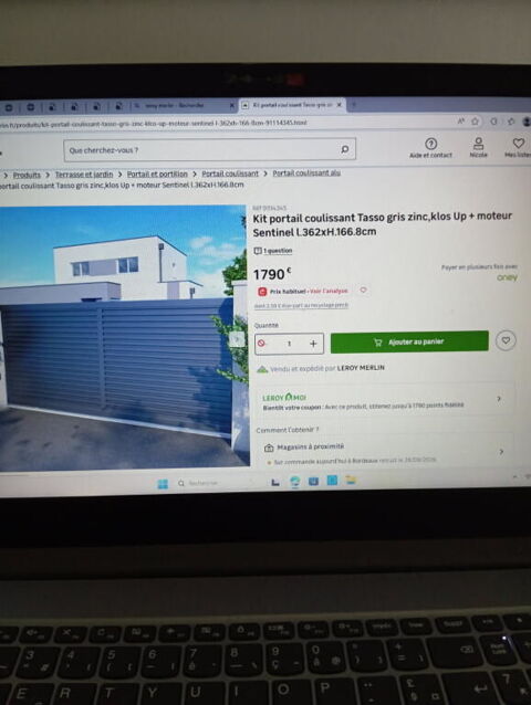 PORTAIL COULISSANT ALU GRIS AVEC MOTEUR Parempuyre (33)