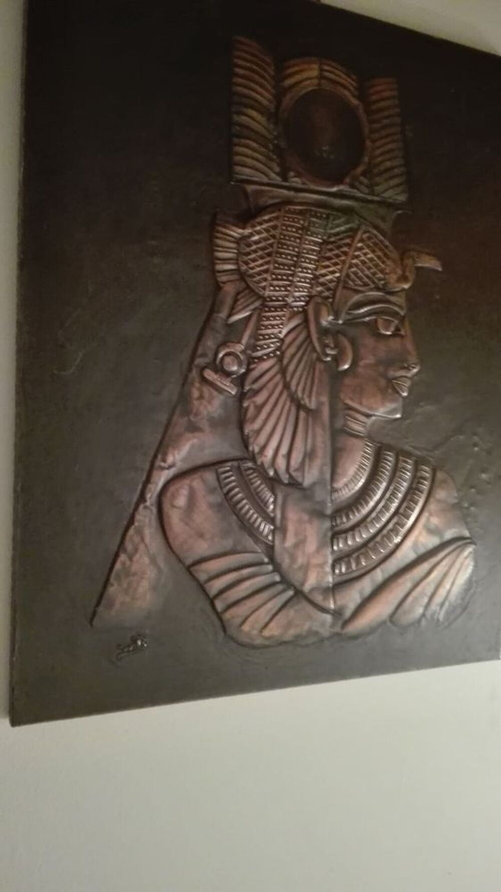 tableau cuivre repouss&eacute; "pharaon" Décoration