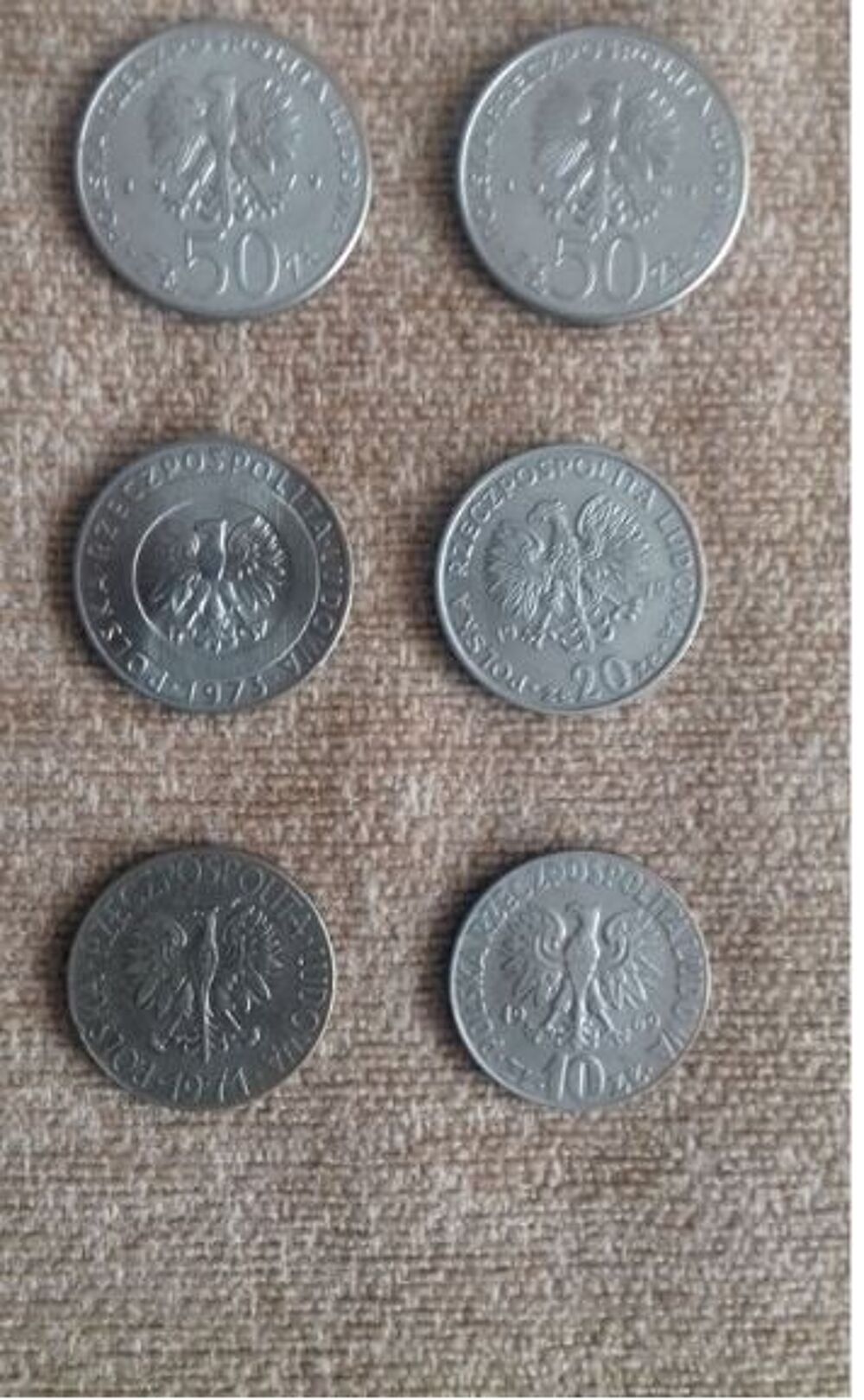 6 PIECES POLOGNE 1971 &agrave; 1981 