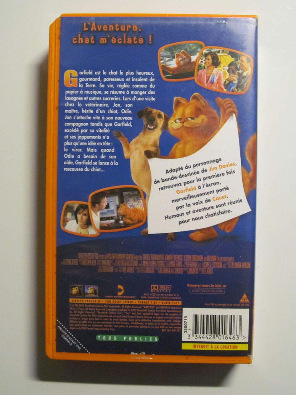 Garfield Le film VHS Photos/Video/TV