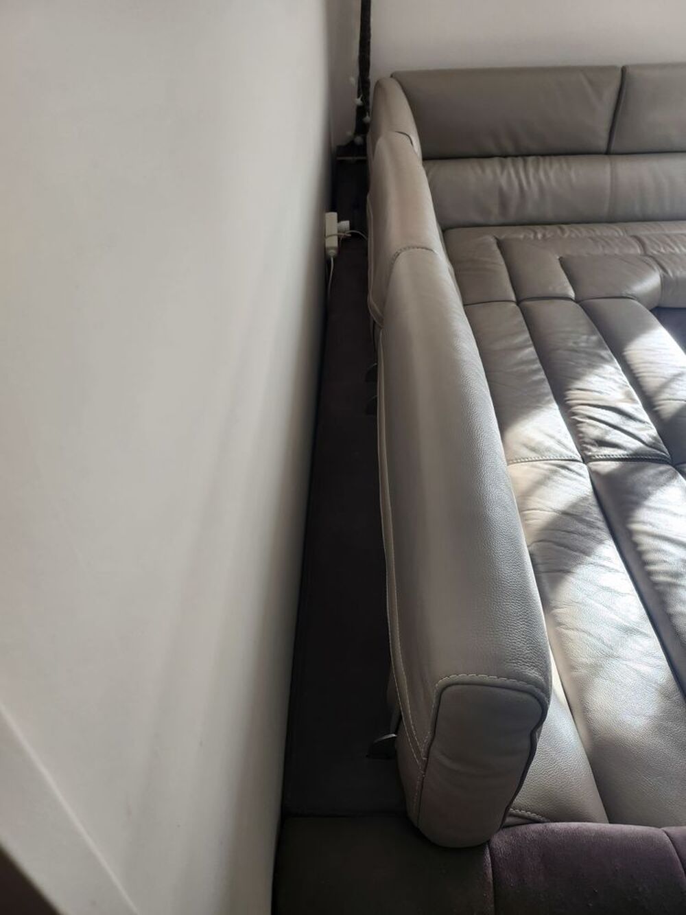 Banquette cuir Gris 6 / 7 places Meubles