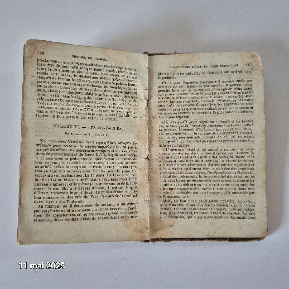 Le&ccedil;ons de chronologie et d'histoire, 1846, 176 ans, par l'ab Livres et BD