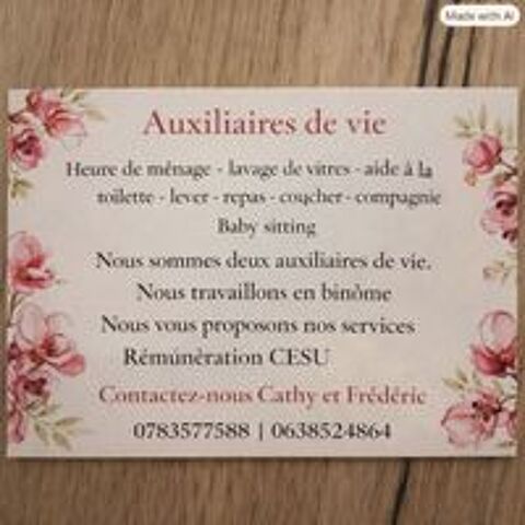   Auxiliaire de vie Cathy et Frédéric 