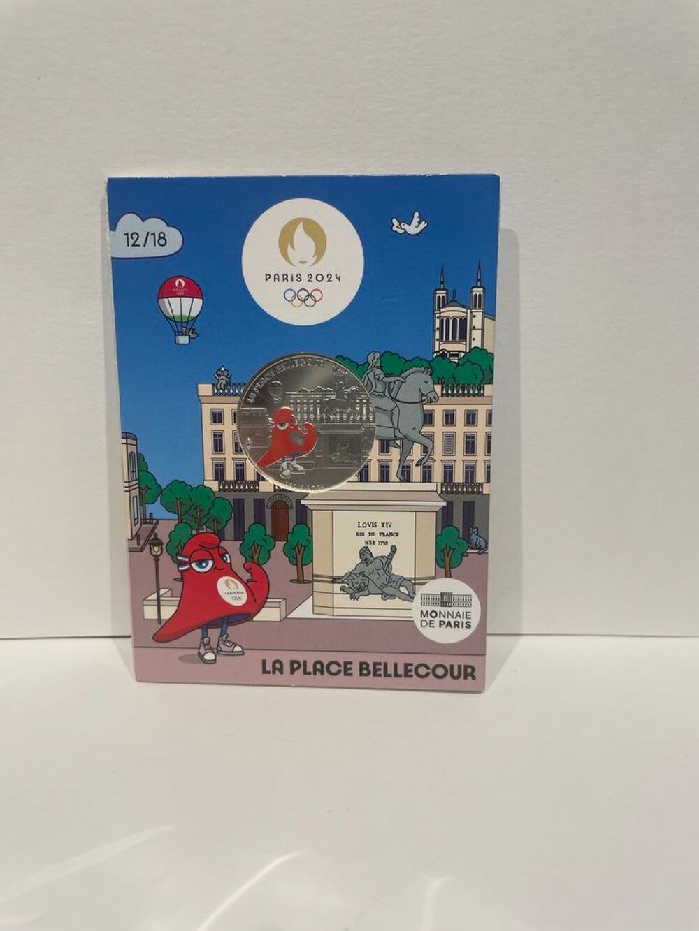 Monnaie JO Paris 2024 de 10e argent " La Place Bellecour 