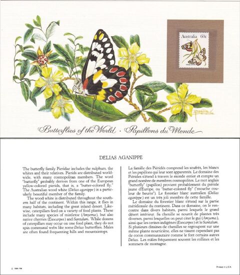 3 CARTES  PAPILLONS DU MONDE  timbre AUSTRALIE (lot 3) 12 Les �glisottes-et-Chalaures (33)
