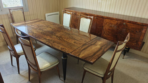 Tr�s jolie salle a Manger en Noyer Vernis1968 M�daill� Or 200 M�zi�res-sur-Seine (78)