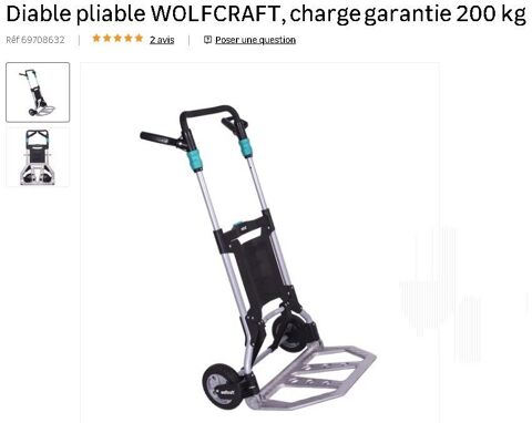 diable pliable Wolfcraft 200kg 120 Paris 5 (75)