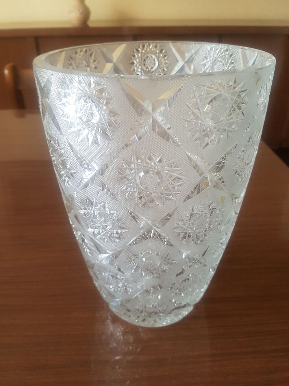 vintage vase cristal taill&eacute; Décoration