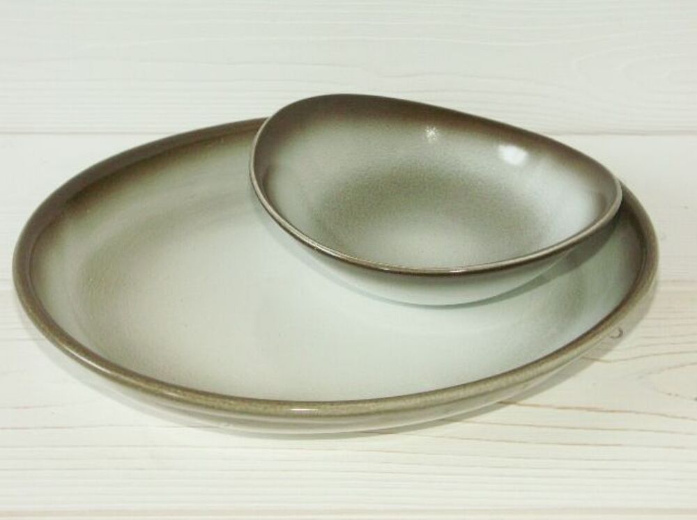 Lot plat &amp; coupelle Salins France Vintage 70 -EXCELLENT ETAT Décoration