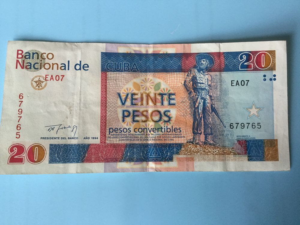 billet 20 pesos tr&egrave;s cherche 1994 