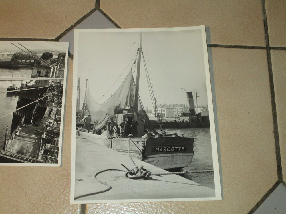 VIEILLE PHOTO"BATEAU DRAGUE 1960+BATEAU DE PECHE" 