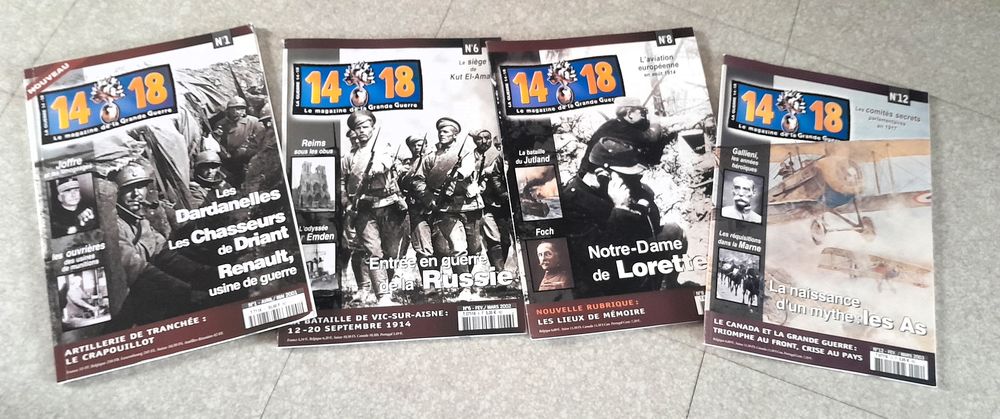 4 n&deg; de la revue : &quot;14-18 : le magazine de la Grande Guerre&quot; Livres et BD