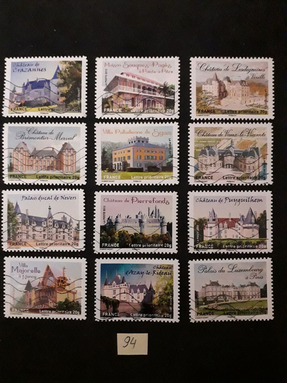 S&eacute;ries compl&egrave;tes de timbres N. 40-56-83-94- &agrave; 0,40€ la s&eacute;rie 