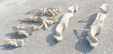   4 jougs anciens avec liens pour attelage d'origine 