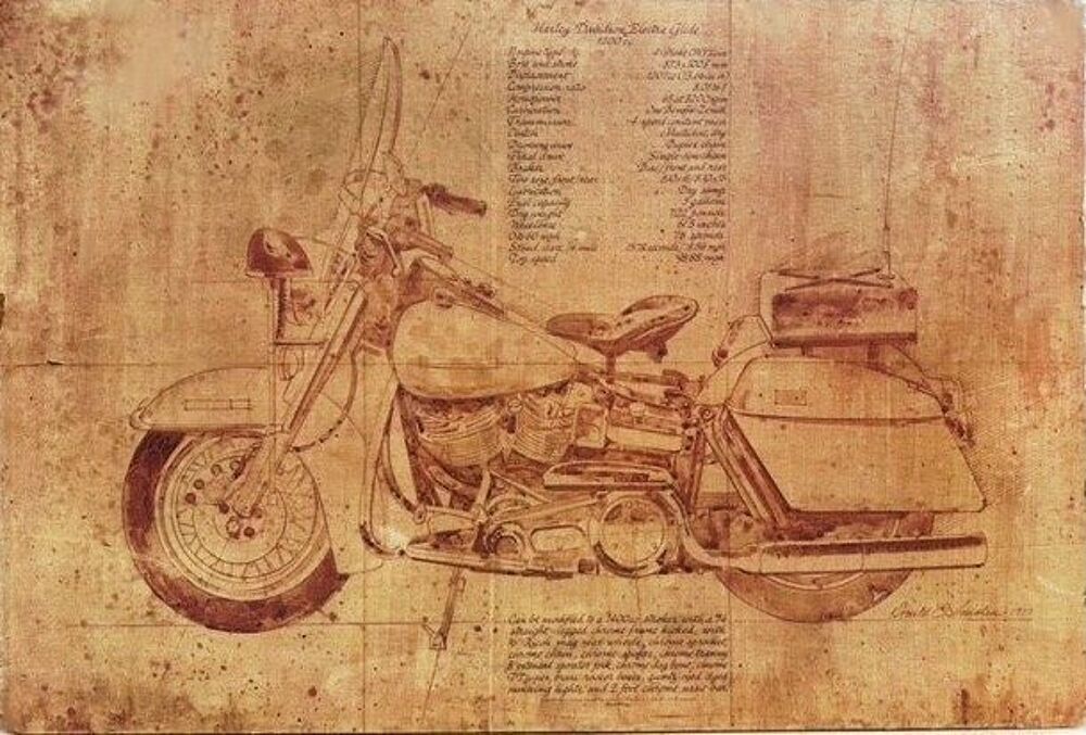 AFFICHE Sur bois "HARLEY DAVIDSON" - Collector Décoration
