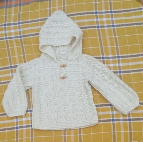 Veste � Capuche pour B�b� Gar�on 23 mois Tricot�e � la main 6 La Fert�-Alais (91)