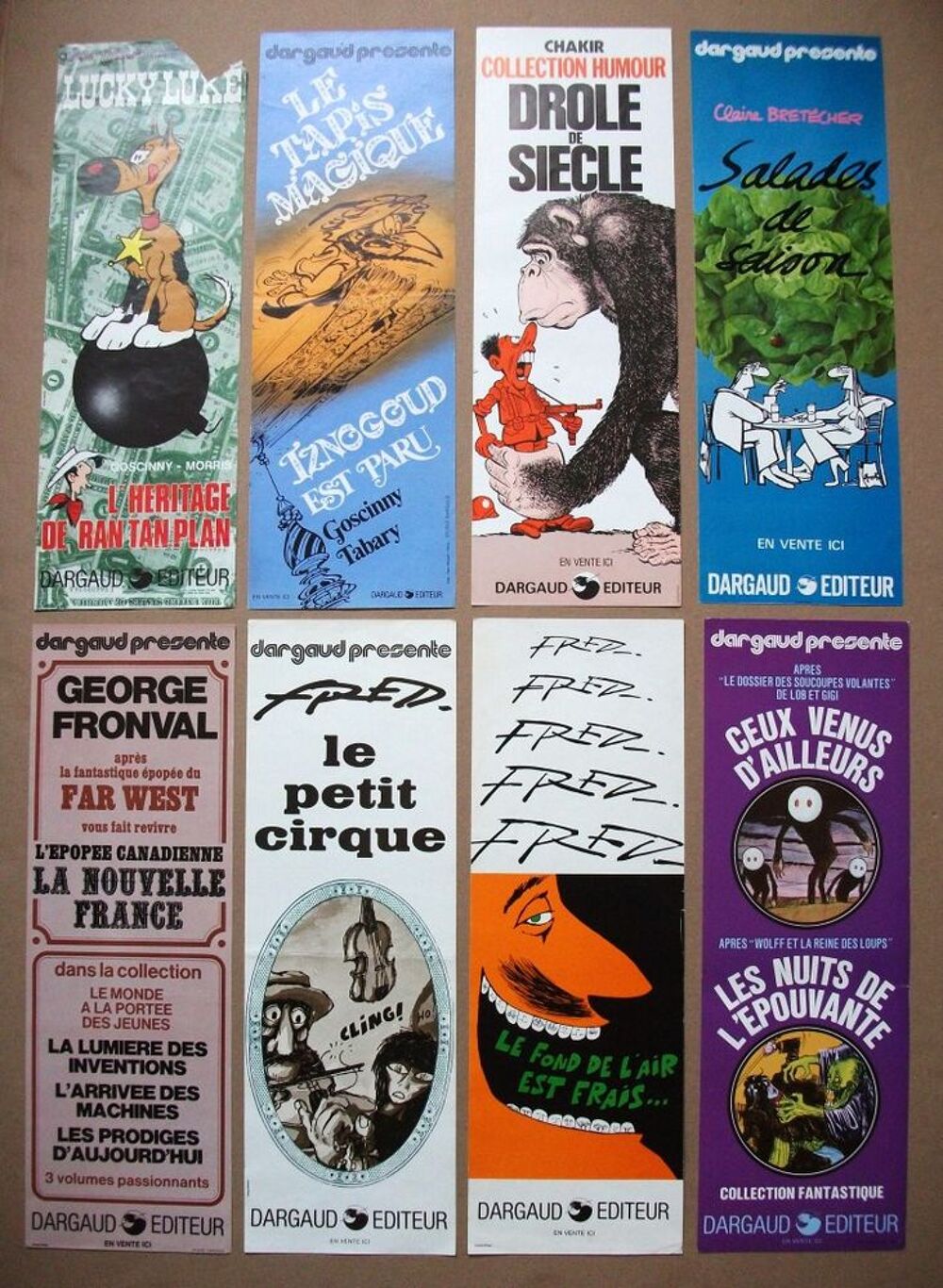 LOT de 8 Affiches publicitaires Dargaud de 1973 