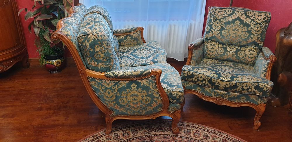 Canap&eacute; 2 places et son fauteuil Louis XV R&eacute;gence Meubles