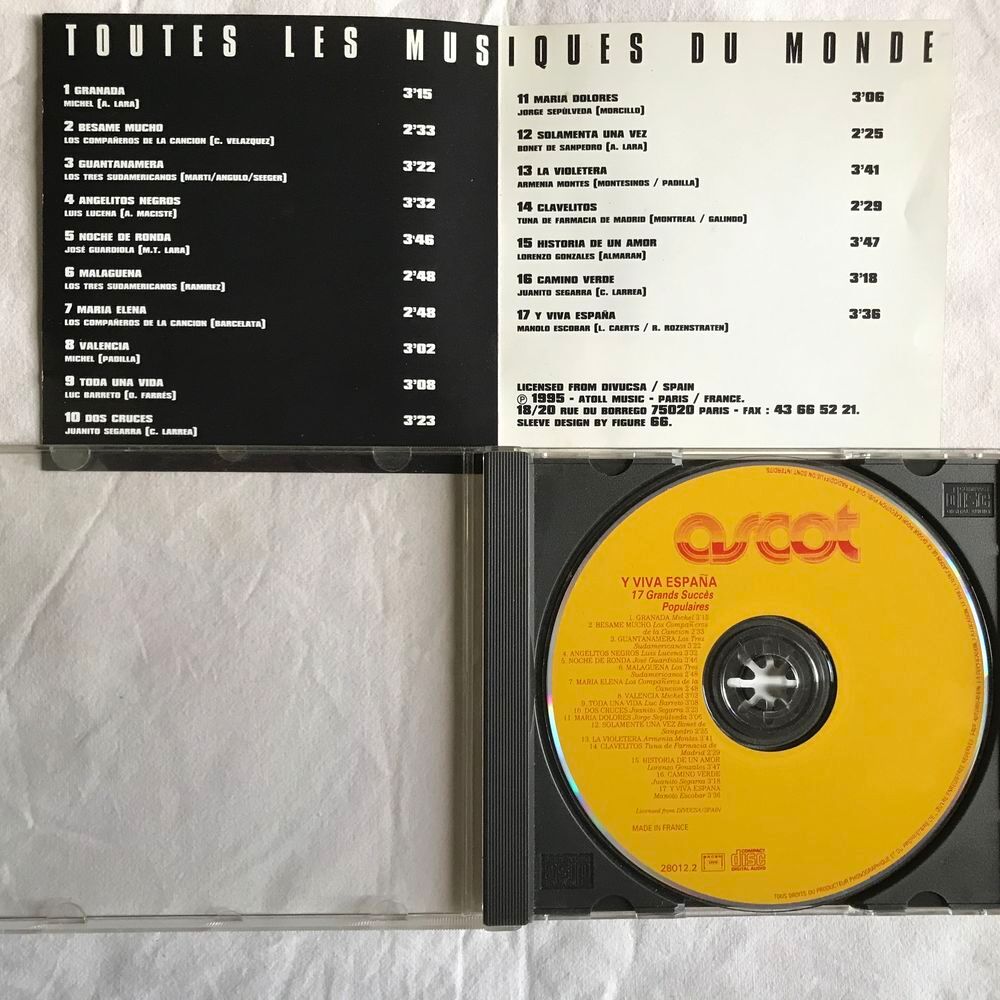 CD Toutes Les Musiques Du Monde: Espagne - Y Viva Espa&ntilde;a CD et vinyles