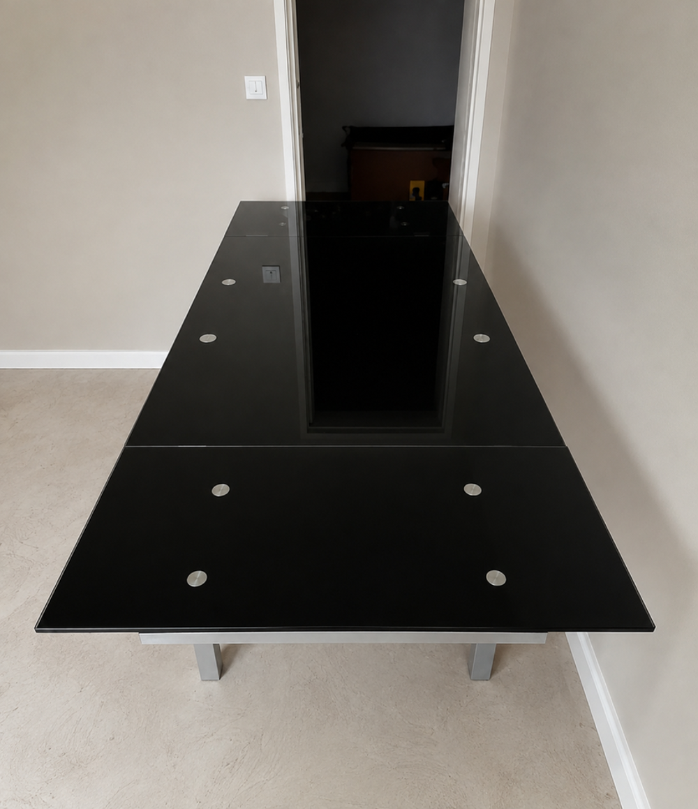 TABLE EN VERRE AVEC RALONGE Meubles