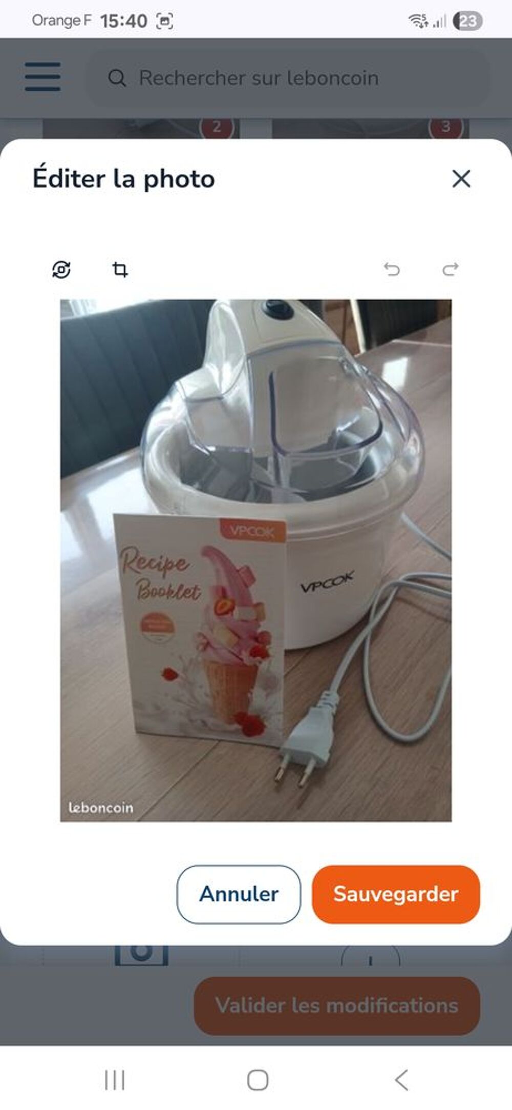 Sorbeti&egrave;re Electroménager