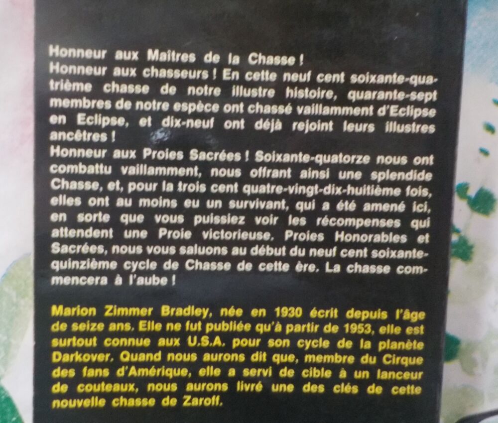 CHASSE SUR LA LUNE ROUGE de Marion ZIMMER BRADLEY Livres et BD