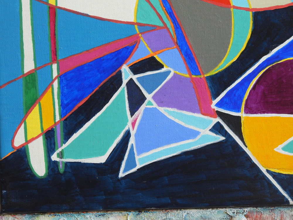 Tableau acrylique sur toile - Autoportrait au loup Décoration