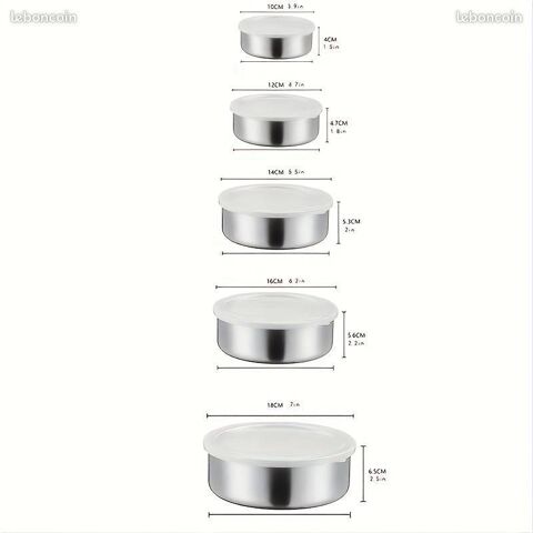 5pcs Boîtes De Rangement Alimentaire En Acier Inoxydable 6 Saint-Zacharie (83)