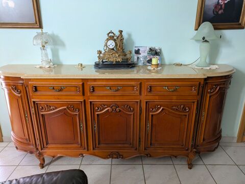 meuble bas en merisier avec plaque de marbre Abreschviller (57)