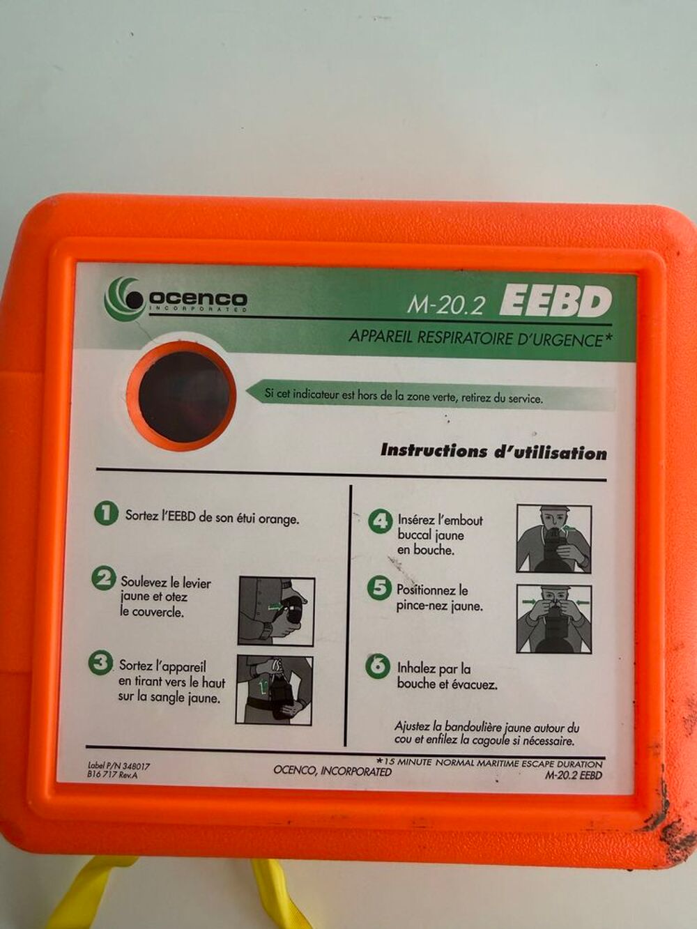   appareil respiratoire d' OCENCO EEBD M-20.2 neuf 