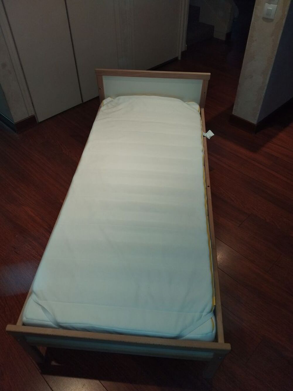 2 Lits enfants 70x160 cm bois Sauthon + Sommiers et Matelas Mobilier enfants