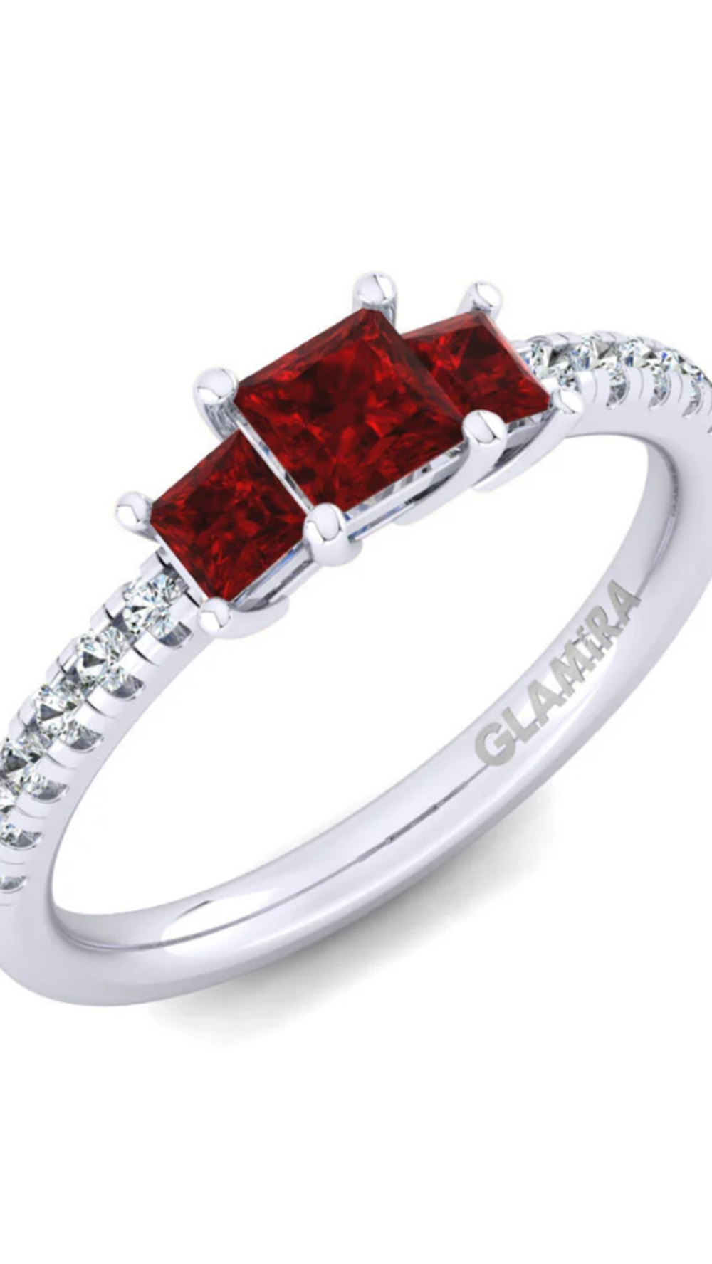 Bague argent rhodi&eacute; rubis AAA et diamants vvs AAAAA Bijoux et montres