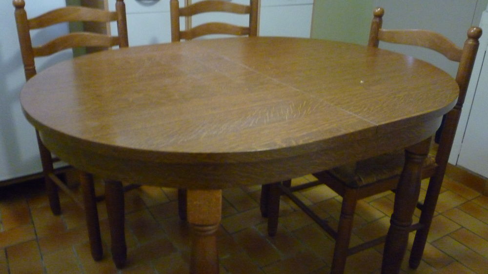 Buffet de cuisine bois et blanc et table Meubles