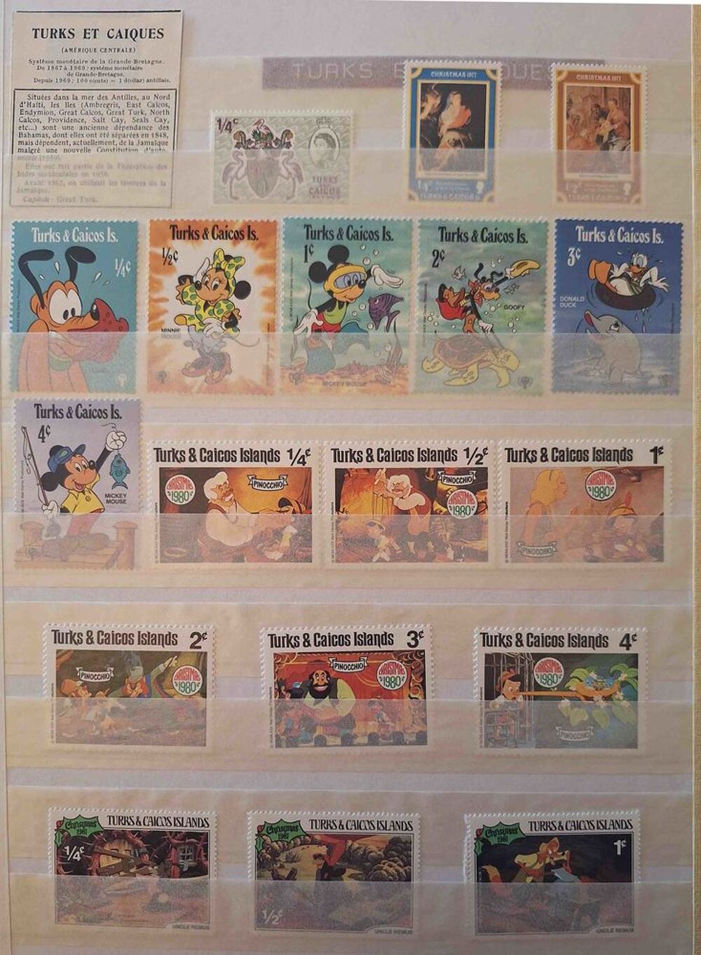 S&eacute;rie de timbres de collection de Turks et Ca&iuml;ques 