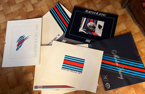 Lot de 8 grands calendriers Martini Racing de 1980  1987 350 Ivry-sur-Seine (94)