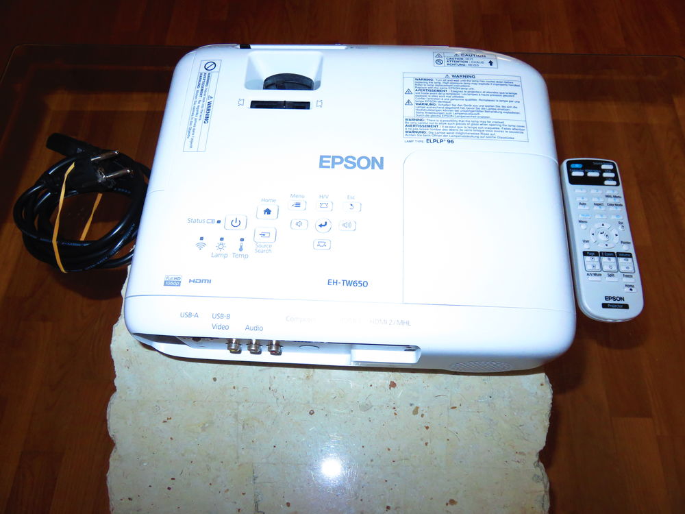 Vid&eacute;oprojecteur Epson EH-TW650 TRI-LCD FULL HD 1080 P NEUF Photos/Video/TV