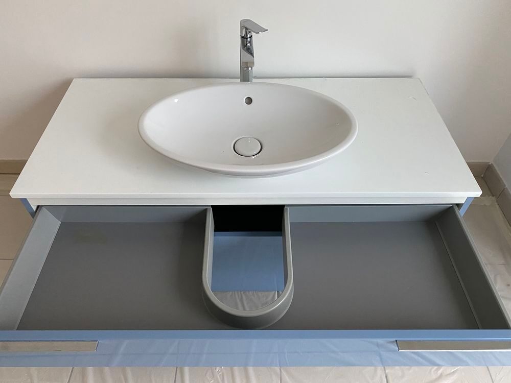 joli meuble de salle de bain simple vasque 120 cm Meubles
